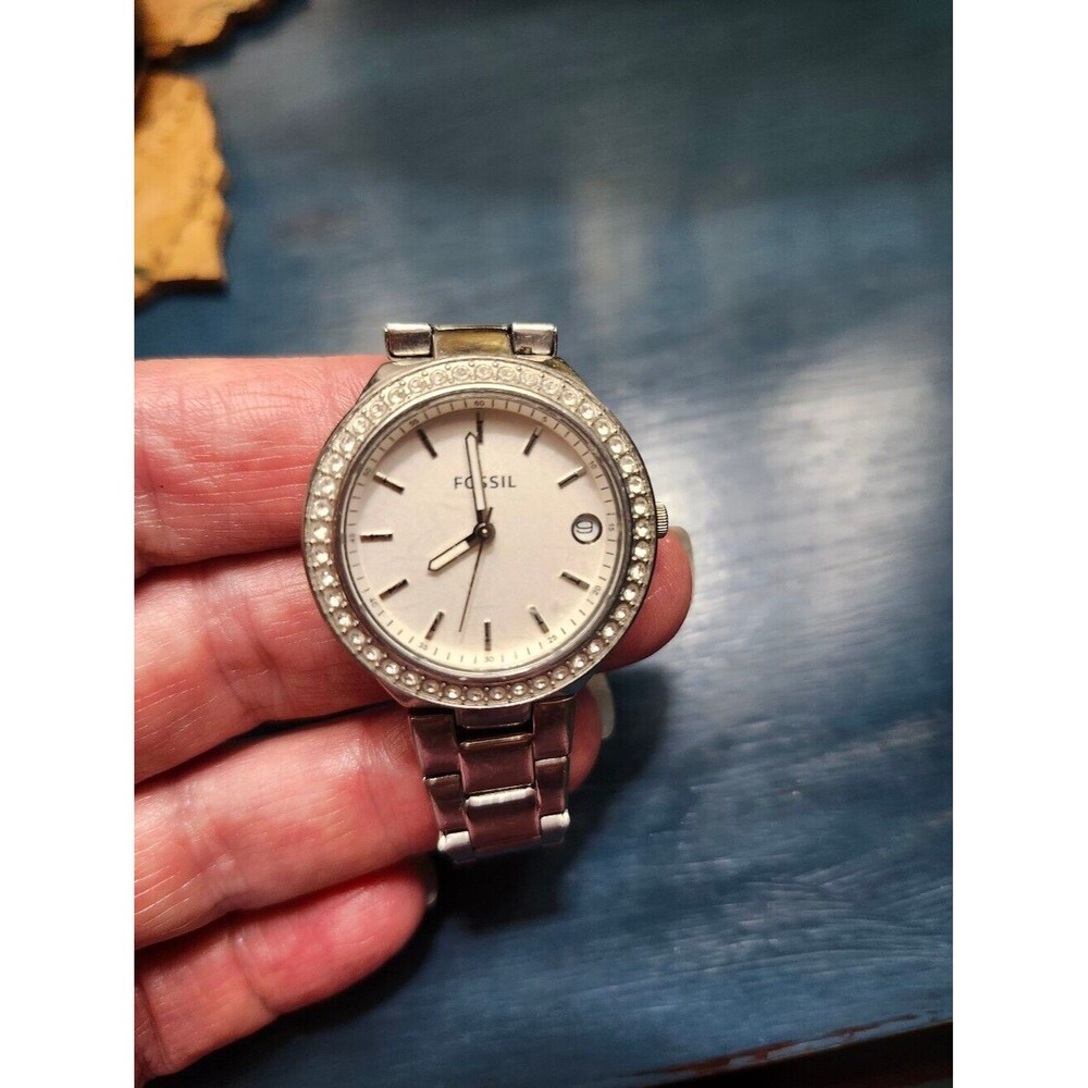 Fossil Women's Silver Watch with Crystal Accents